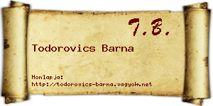 Todorovics Barna névjegykártya