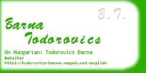 barna todorovics business card